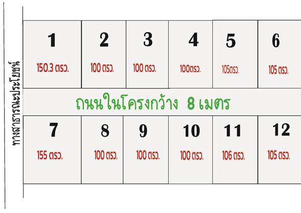 ขายด่วน ถูกสุดๆ ที่ดิน 12 แปลง เท่านั้น ใกล้โรงไฟฟ้า วังน้อย ต.ข้าวงาม อยุธยา